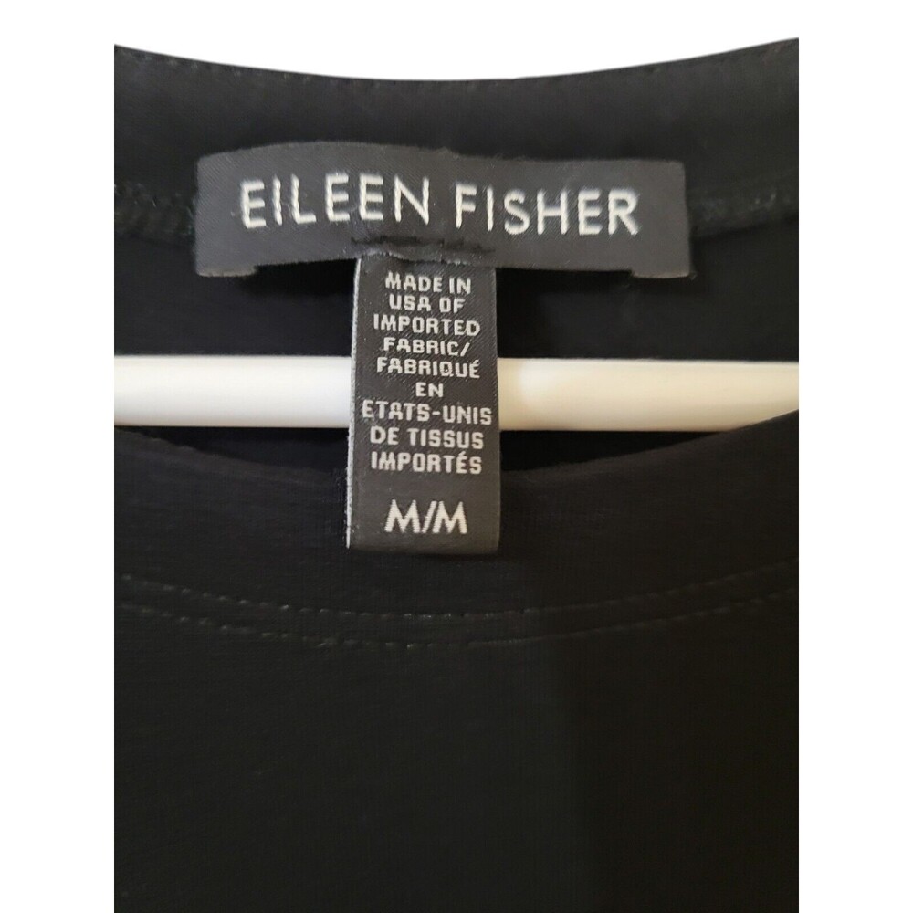 Eileen Fisher Tank Swing Dress M Stretch Viscose Jersey Sleeveless Black B2 - Picture 7 of 11